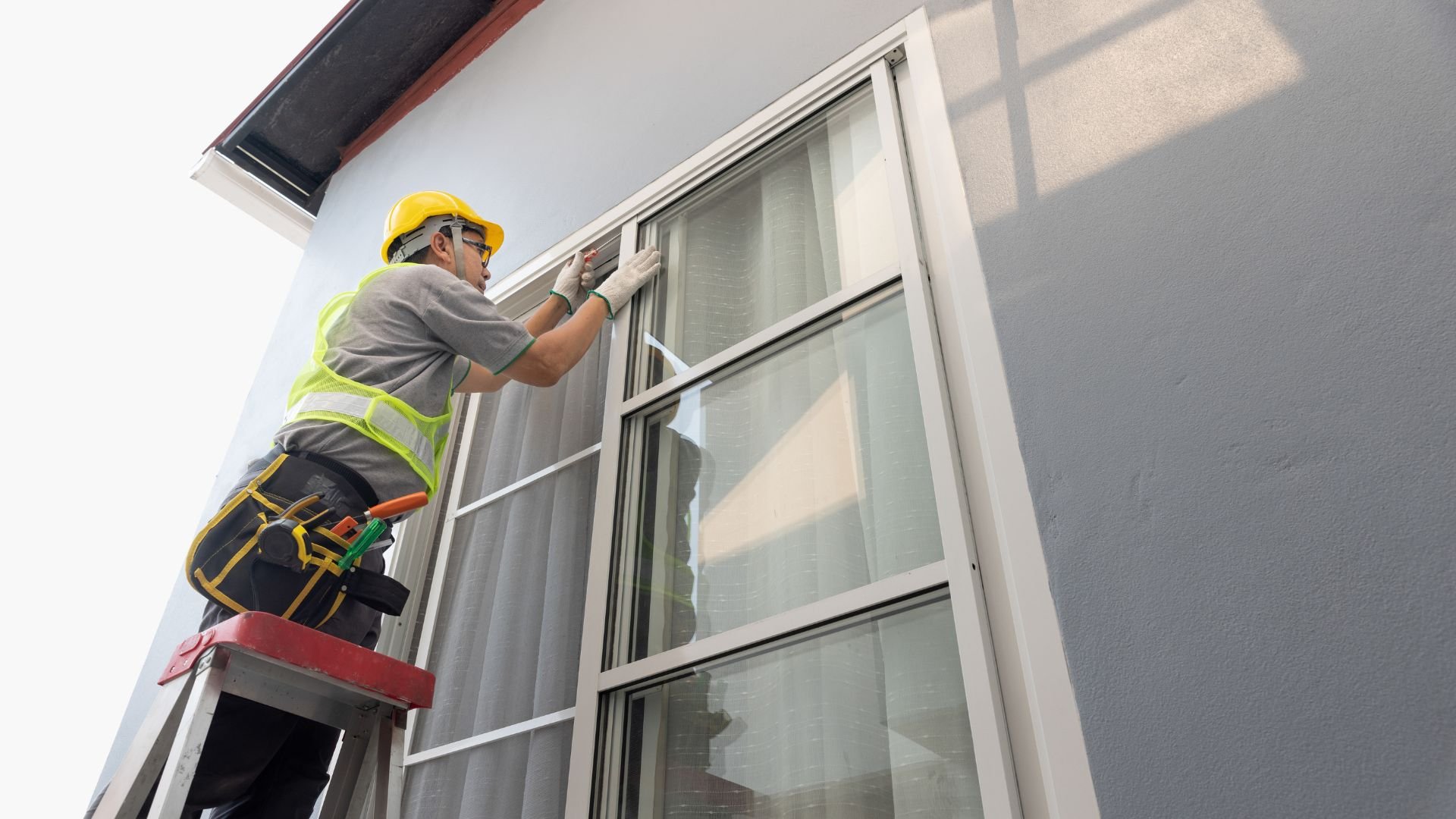 Sliding glass doors at a managed apartment property